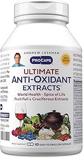 ANDREW LESSMAN Ultimate Anti-Oxidant Extracts 60 Capsules - Concentrated Blend of Standardized Extracts. Naturally Protective Polyphenols, Berry and Cruciferous Vegetable Extracts. No Additives