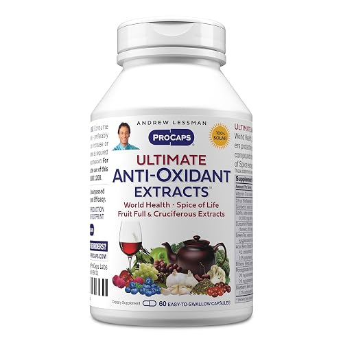 Andrew Lessman Ultimate Anti-Oxidant Extracts, 60 Capsules | Comprehensive botanical blend delivering protective polyphenols from berry, fruit, vegetable, herb and spice extracts.