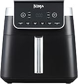 Ninja Air Fryer MAX PRO, 6.2L, Uses No Oil, Large Square Single Drawer, Roast, Bake, Air Fry, Family Size, Digital, Cook From Frozen, Non-Stick, Dishwasher Safe Basket & Crisper Plate, Grey, AF180UK