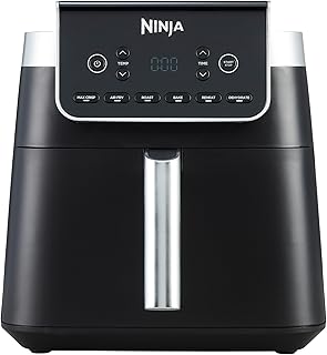 Ninja Air Fryer MAX PRO, 6.2L, sans huile, grand tiroir, rôtir, cuire, frire, familial, numérique, produits congelés, antiadhésif, panier et plaque de cuisson compatibles lave-vaisselle, gris, AF180EU