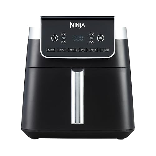 Ninja Air Fryer Max Pro Heißluftfritteuse 6,2L, Antihaftbeschichtung, spülmaschinenfester Korb, ölfrei, digital, Tiefkühlkost, AF180EU