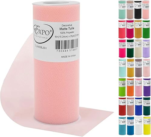 Miniatura 56 de Expo International Tul mate decorativo, tela de tul de poliéster ligero para tutús, disfraces y decoraciones de fiestas, lavable, fácil de usar, 6