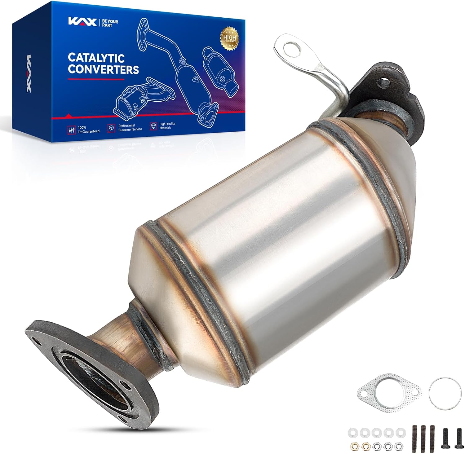 KAX Catalytic Converter Fit for 2009-2017 Traverse, 2007-2016 Acadia, 2007-2010 Outlook, 2008-2017 Enclave, Front 16709 Stainless Steel High Performance 1pc (EPA Compliant)