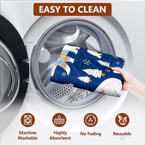 Miniatura 4 de Paquete de 2 almohadillas lavables para orina de perros, superabsorbentes, reutilizables, antideslizantes, transpirables (oso, 31 x 36 pulgadas)