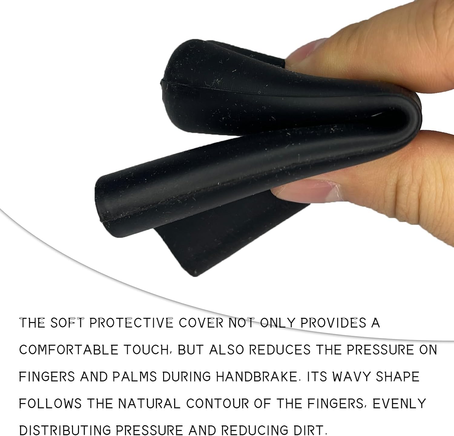Car Handbrake Cover, Soft Silicone Wavy Brake Grips Protector, Anti-slip Auto HandBrake Lever Cover, Emergency Brake Parking Decorative Hood for Car Truck SUV, Universal Car Accessories (Black)