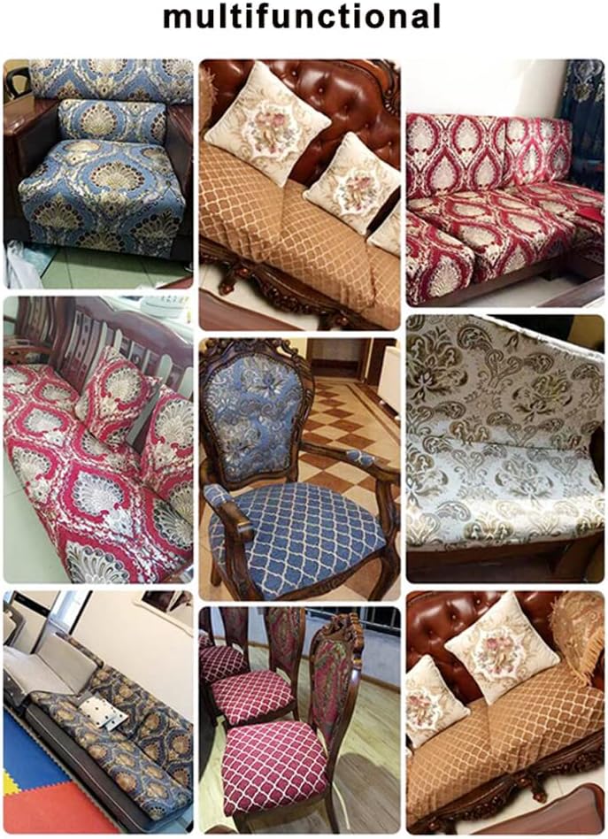 NAKAN Chenille Velvet Upholstery Fabric by The Meter Vintage Floral Pattern 145x100cm 57''x39'' for Sofa, Chair Seat Cover, DIY Crafts, Curtains Drapery, Cushion(Color:Brown)