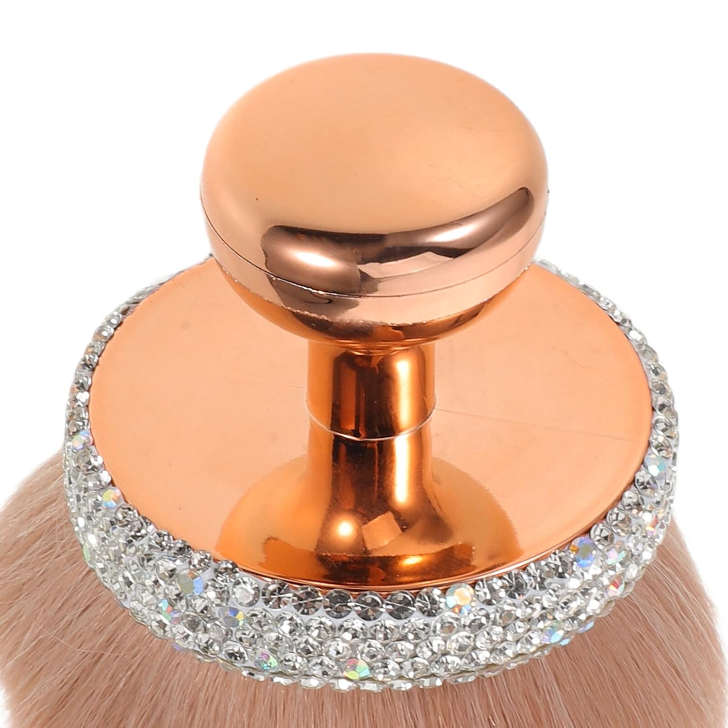 Luxury Rhinestone Powder Makeup Brush with Soft Mushroom Head Bristles, Small Contour Blush Brush for Travel and Professional Face Application