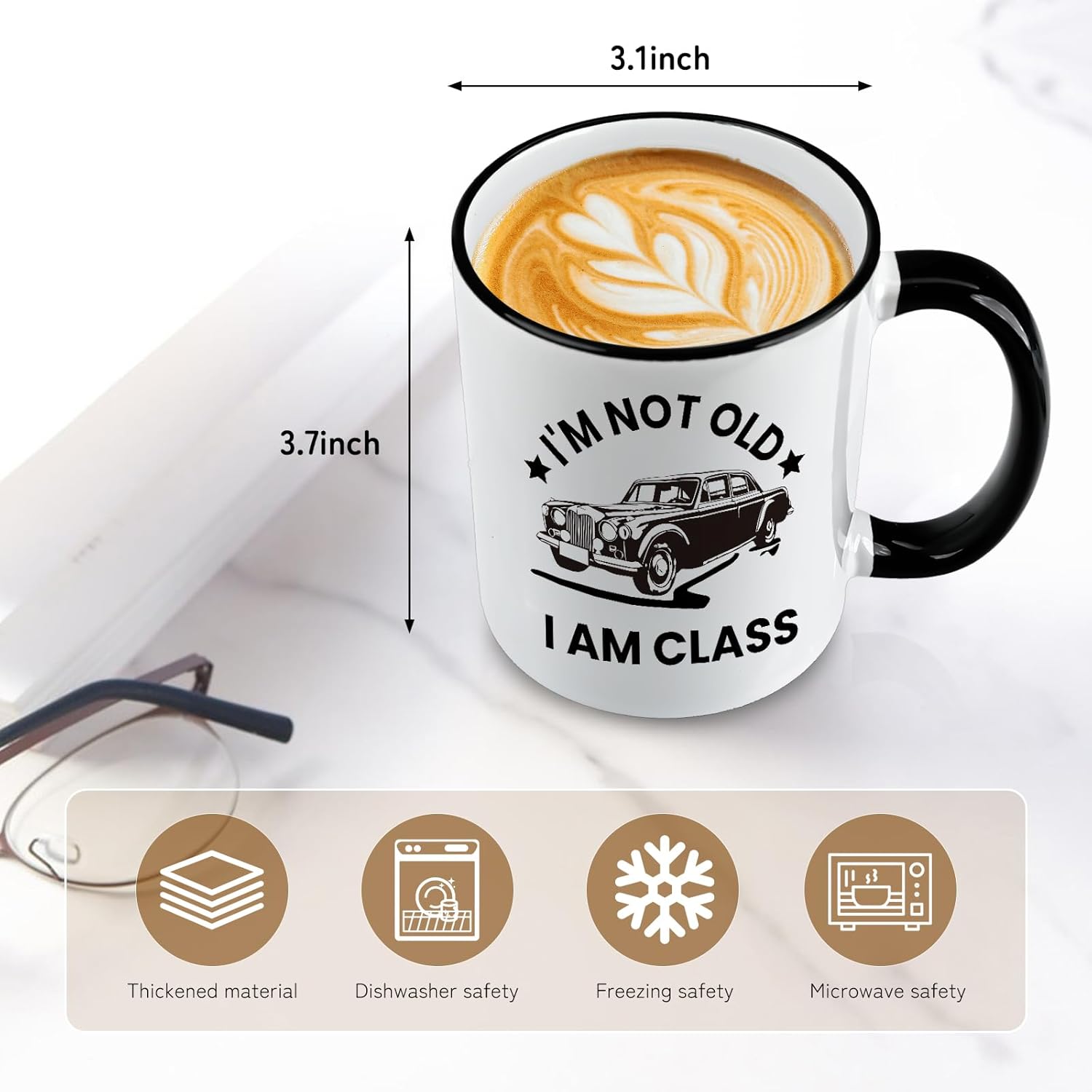 Retirement Gift for Men, I'm Not Old I'm Classic Coffee Mug, 50th 60th 70th 80th Birthday Gift for Grandpa Dad, Retirement Gifts for Grandpa Dad Him, 11Oz - Image 7