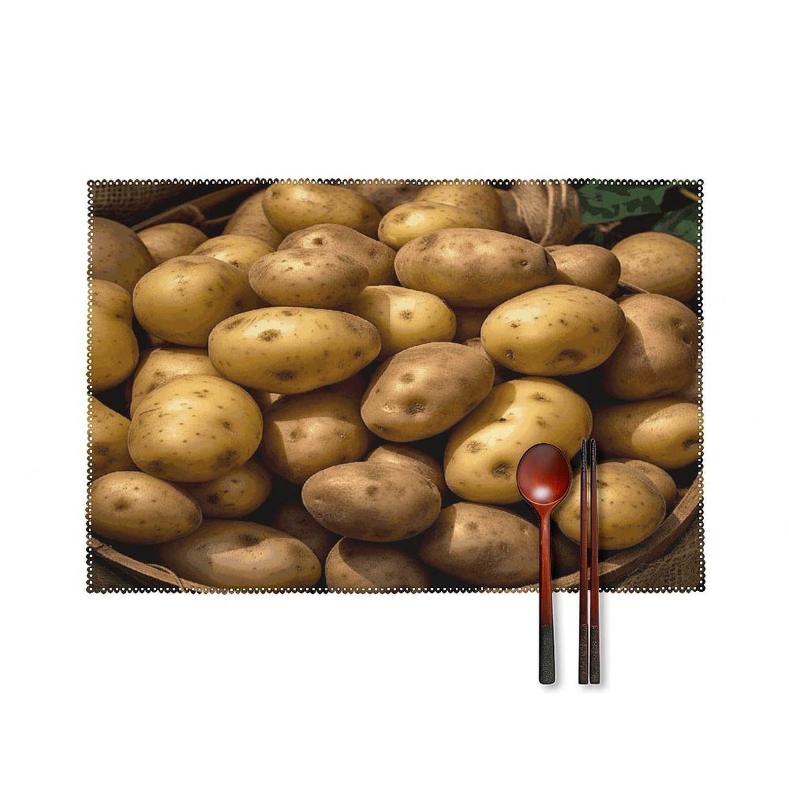 Fekiloot Style Garden Potatoes Placemats Set Of 6,Table Mat