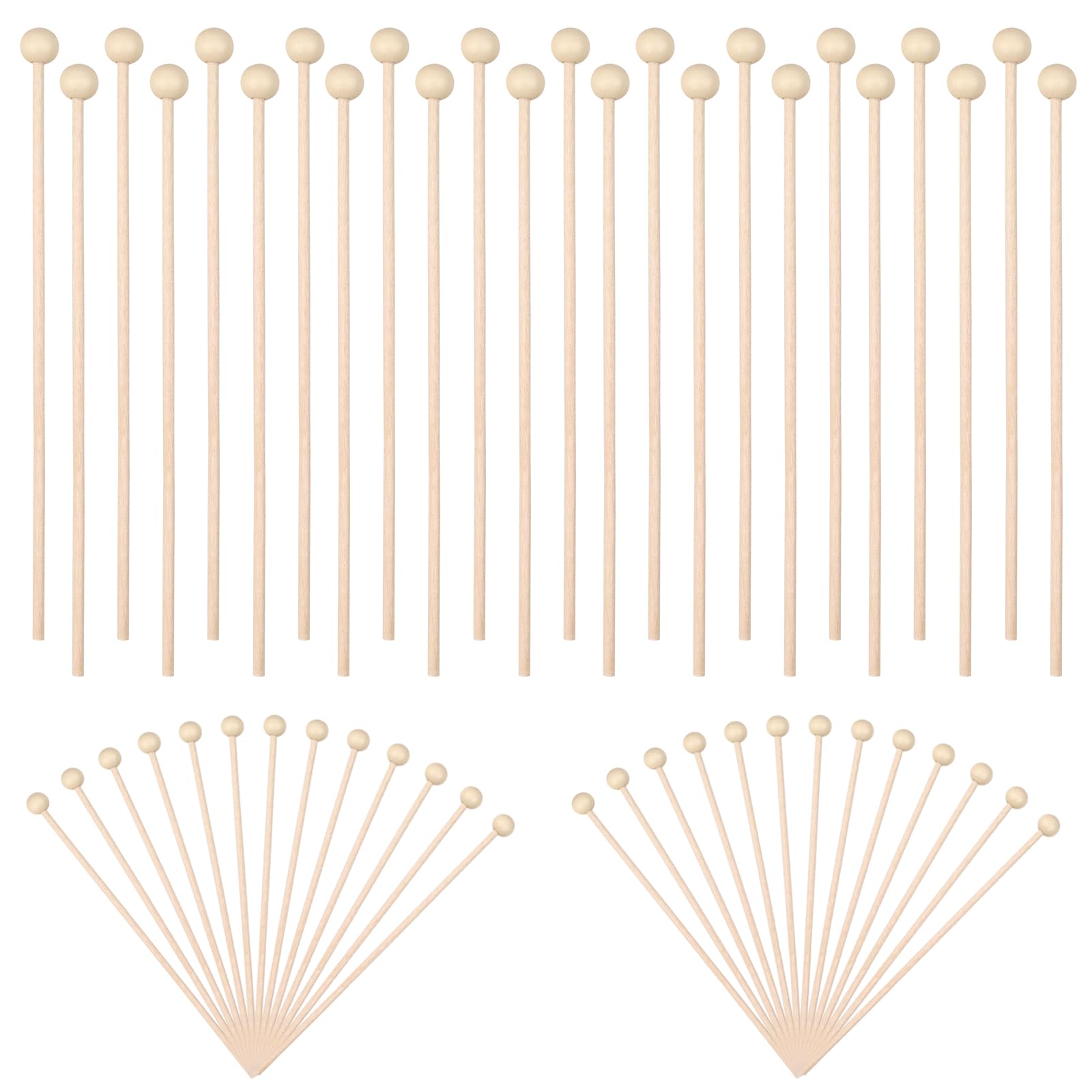Amazon.com: 50 Pack Wooden Rock Candy Sticks with Ball Tips- 6