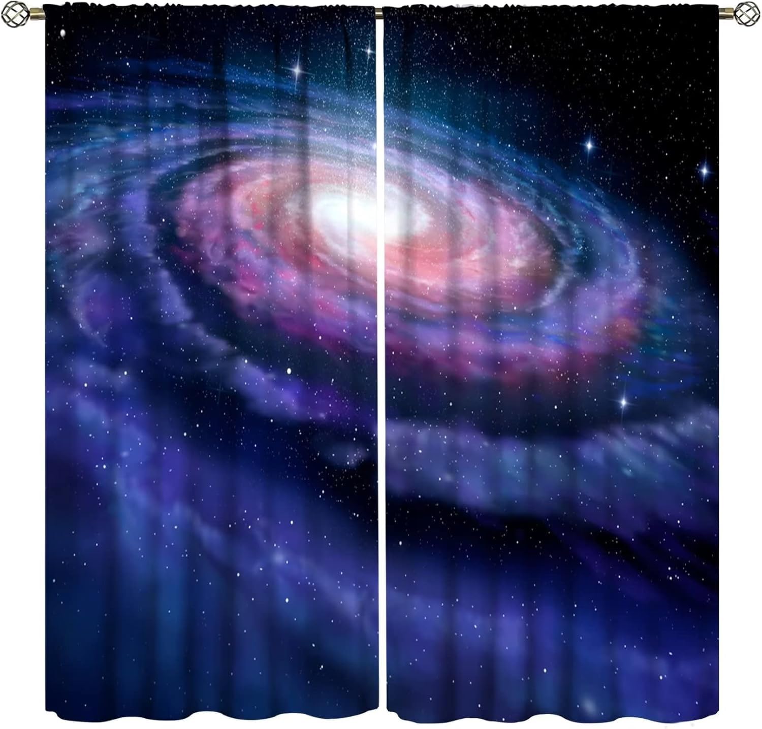 2Pcs/Set Window Curtains For Living Room Bedroom Kitchen 3D Outer Space Galaxy Starry Sky Landscape 280(W) X 250(H) Cm Drapes Blackout Curtains Home Bedroom Kitchen Bathroom Curtains 9426352161175