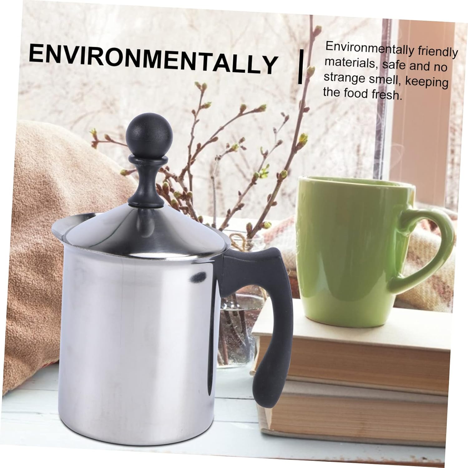 Ergonomic Plunger Easy to Clean Stainless Frother for Frothing Pitcher Milk Foaming Tool for Cappuccino