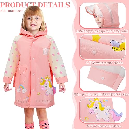 Vista 3 de Twistover Juego de 2 piezas de paraguas de burbujas transparentes de unicornio para niños y niñas de 5 a 8 años