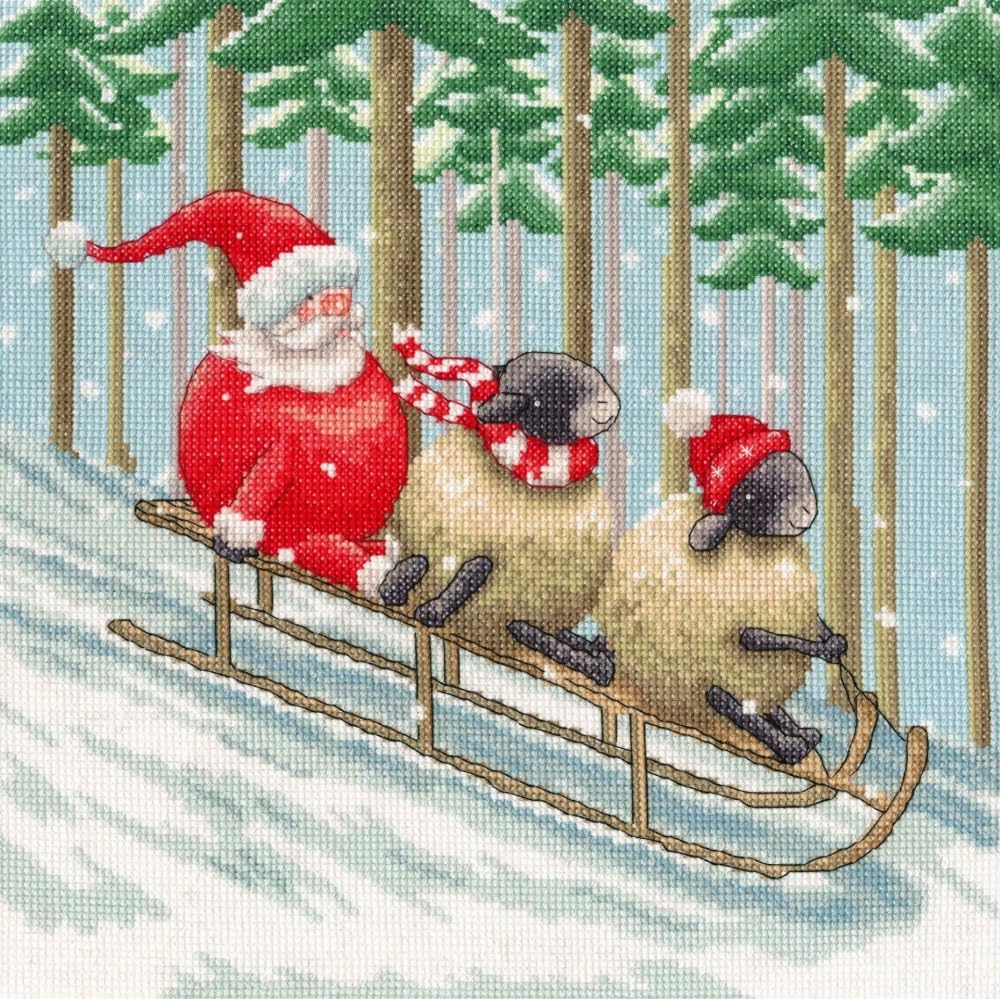 Bothy Threads Counted Cross Stitch Kit - Santa's Sled Squad
