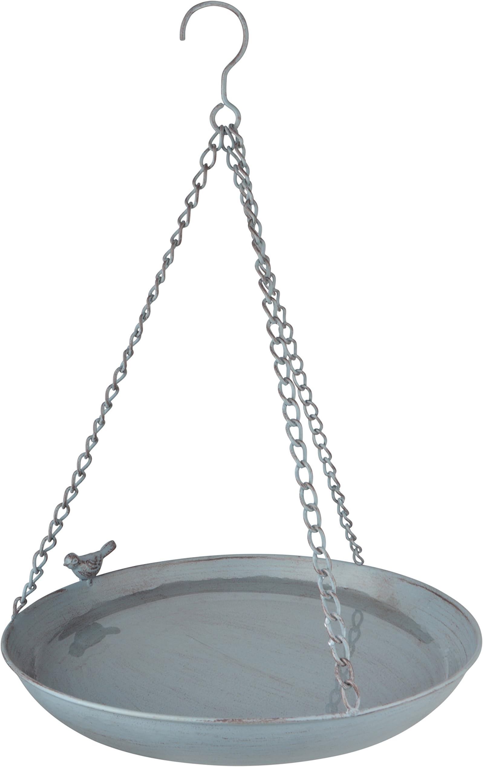 Fallen Fruits Ltd FB403 GREY METAL HANGING BIRD BATH, 30