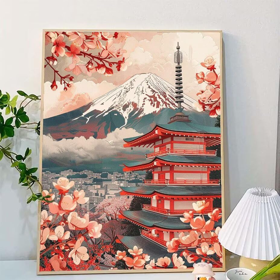 Pintar por números adultos arquitectura y montaña kit de pintura DIY 90x120cm sin marco W0-445 2