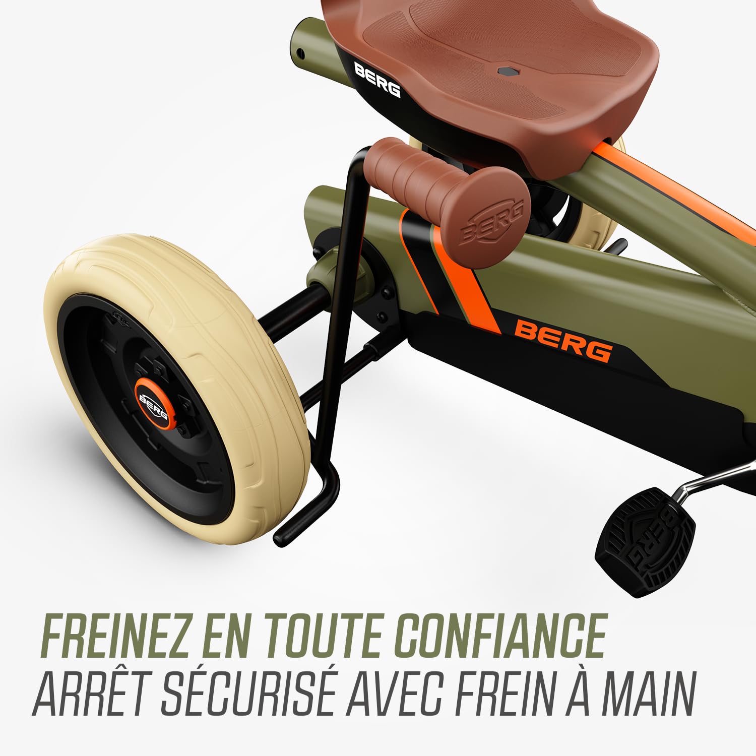 BERG Porteur Buzzy Retro 2-in-1 Vert | 2-5 ans, cadre robuste, selle réglable, volant réglable