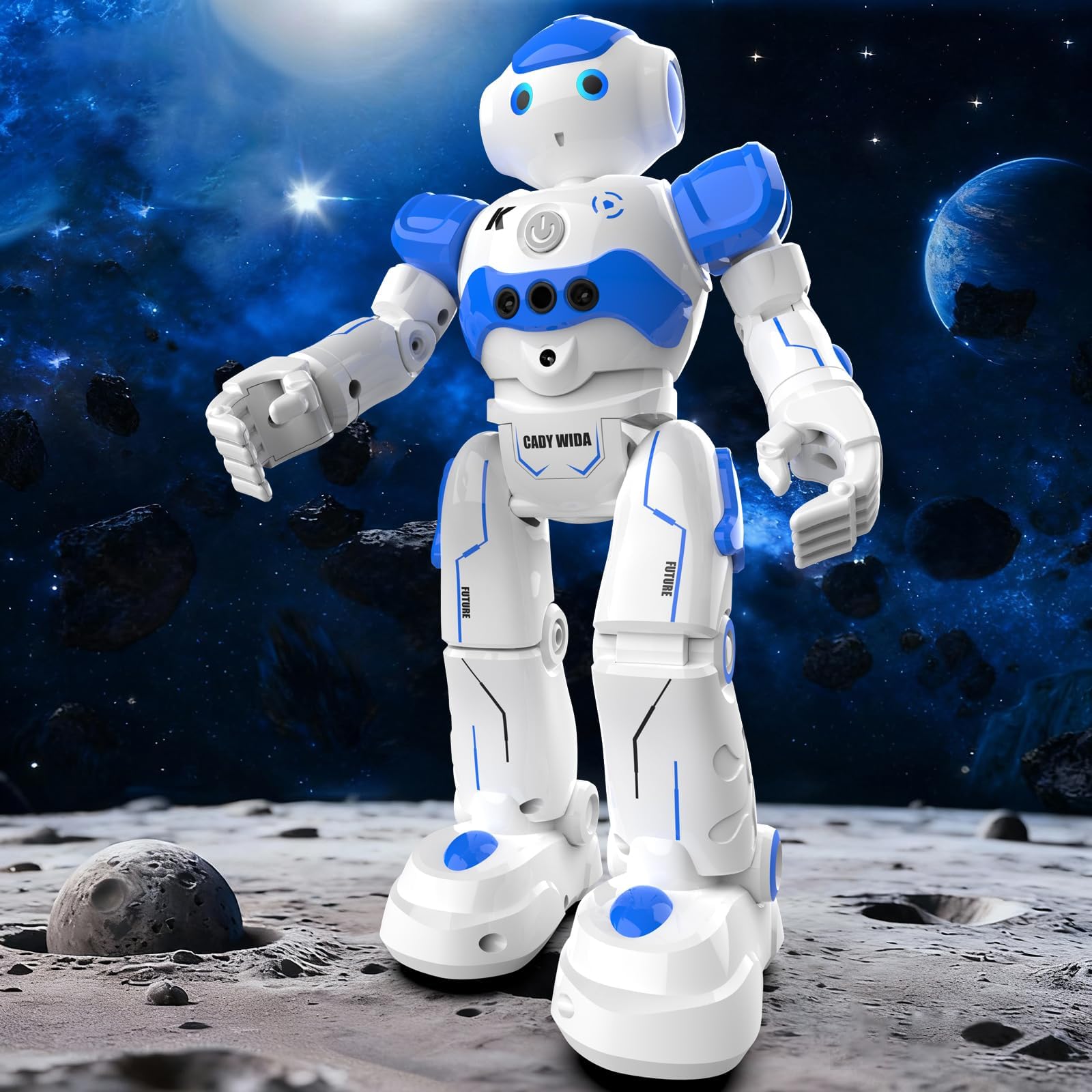 Pup Go Smart RC AI Robot Toy for Kids 3+, Early for Boys, Singing Dancing Interactive Talking Gesture Sensing Remote Control, STEM Educational Autistic (Blue)