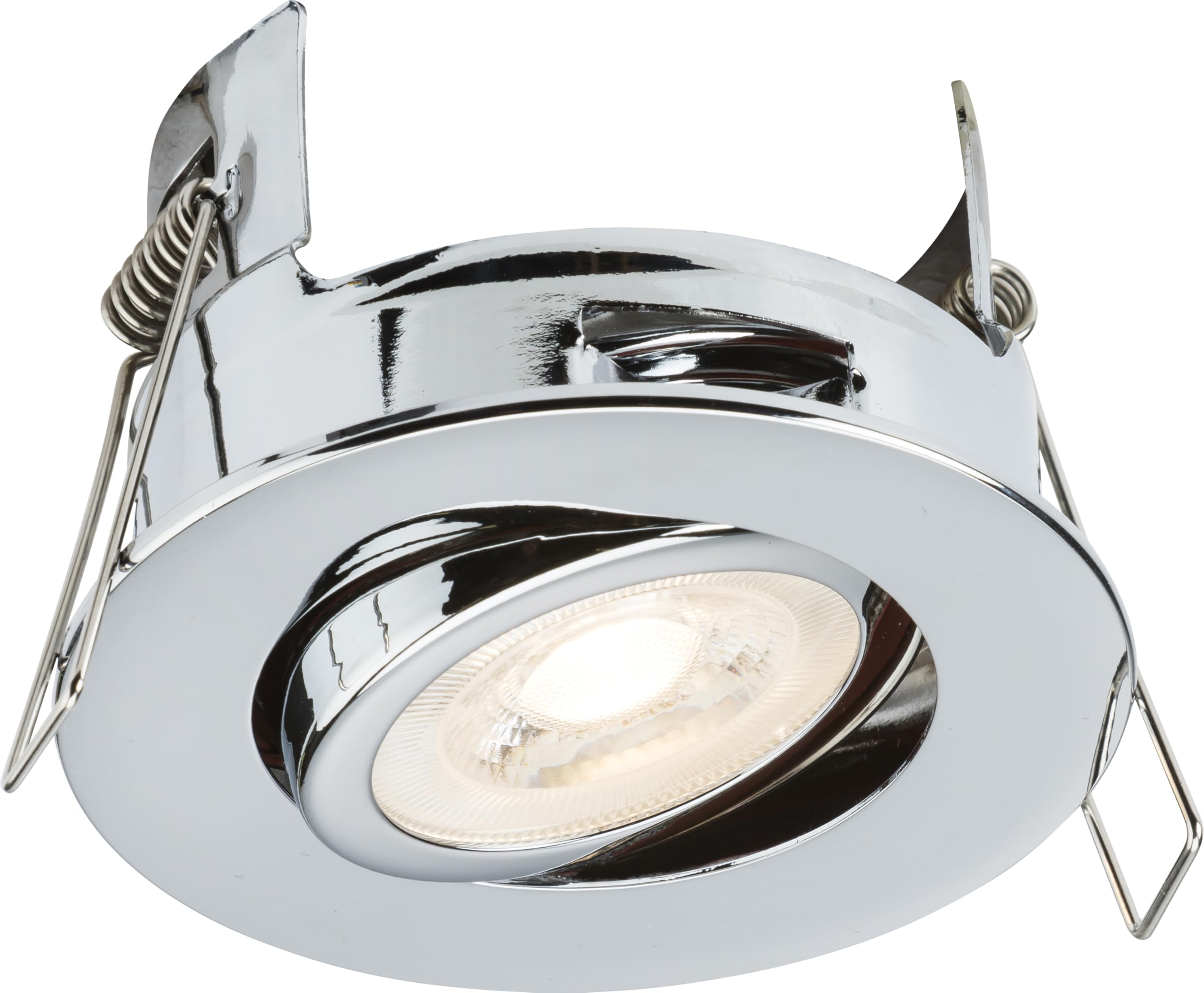 Knightsbridge FireNova IP20 Tilt GU10 Fire-Rated Open-Back Downlight - Polished Chrome