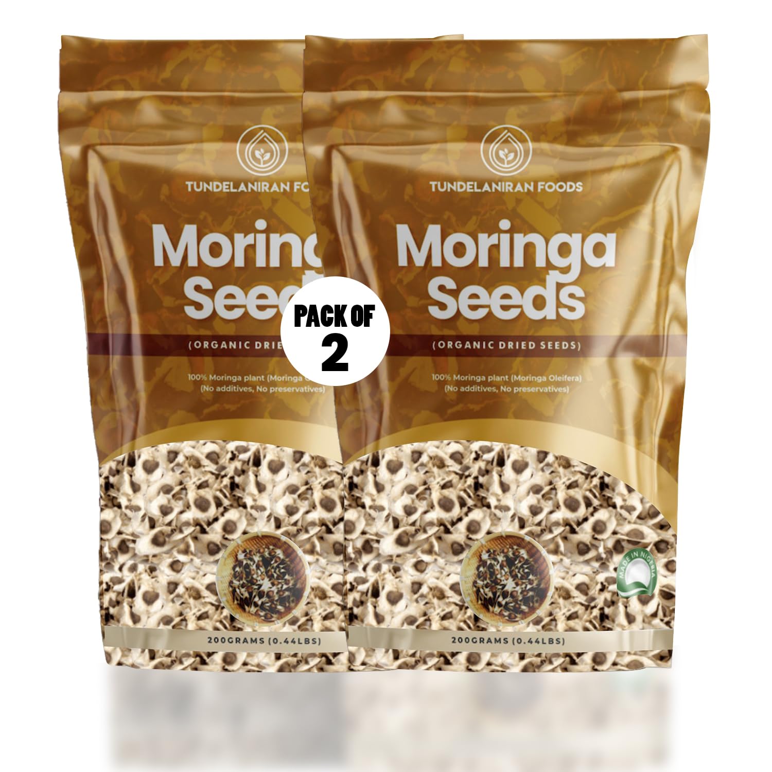 Moringa Seeds | Edible | Moringa Drum Sticks Seeds - Moringa Oliefera Semillas para Plantar - Malunggay MotherTree from Nigeria - Non GMO Organic Moringa Seeds (Pack of 2)
