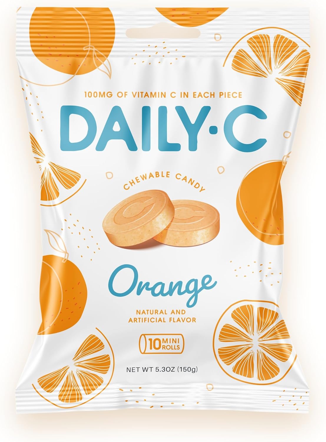 DailyC Chewable Vitamin C Orange Chewable Candy 100MG of
