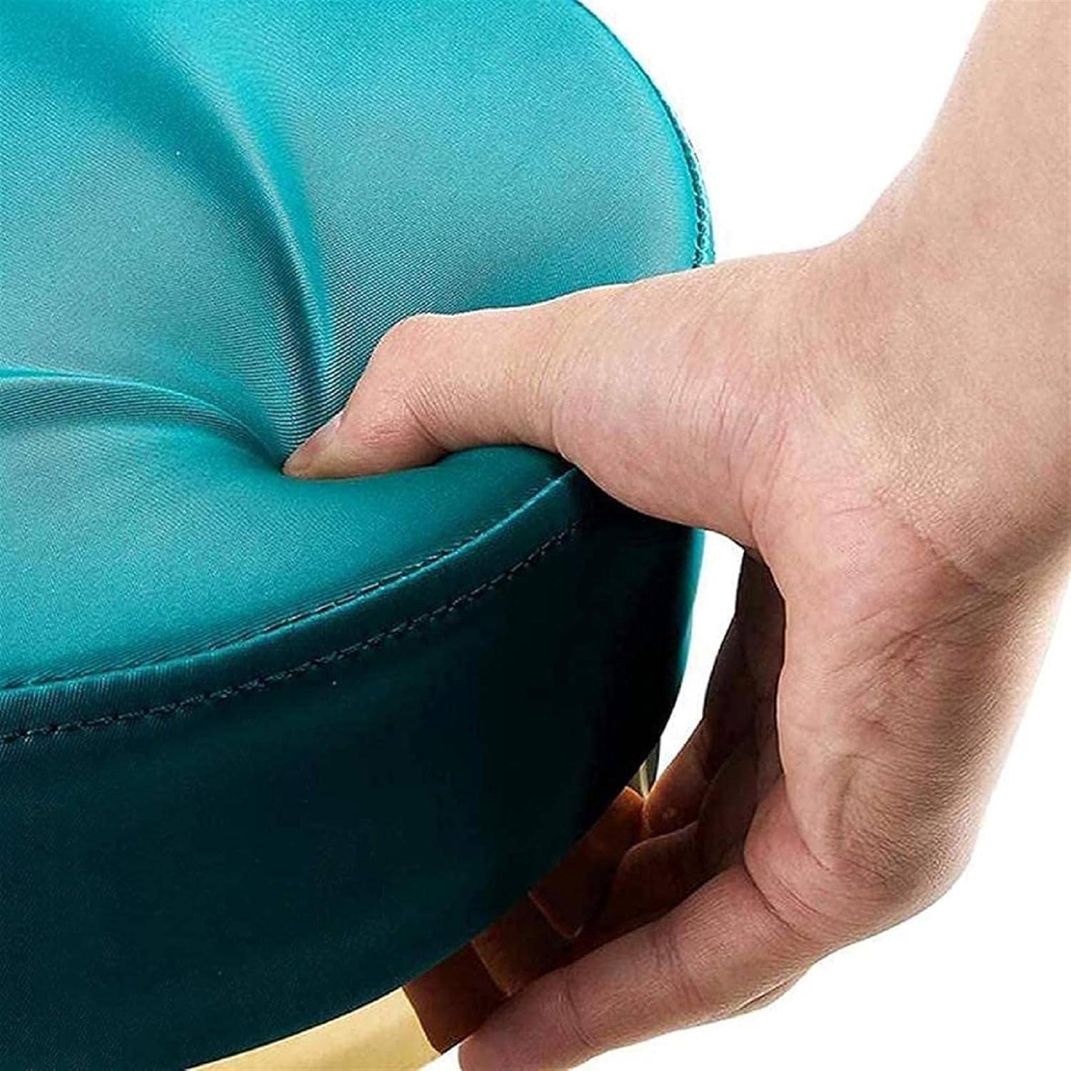 360 ° Rolling Rotation Salon Stool,Round Leather Cushion Beauty Chair 330 Lbs Load Heavy Hydraulic Stool,Lifting Wheel and Gold Stainless Steel Base,for spa Work Office Massage Nail Tattoo Work Chair