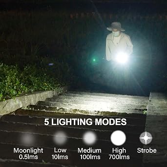 RovyVon Angel Eyes E1 Mini EDC Flashlight,700 Lumens Rechargeable Keychain Flash Light Dual-Battery Power Supply with USB-C and AAA Battery,for Emergency,Outdoor,Gift(Blue)