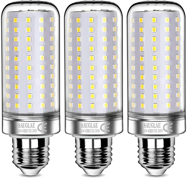 SAUGLAE 26W LED E27 Bulbs - 200W Equivalent, 4000K Neutral White, Pack of 3
