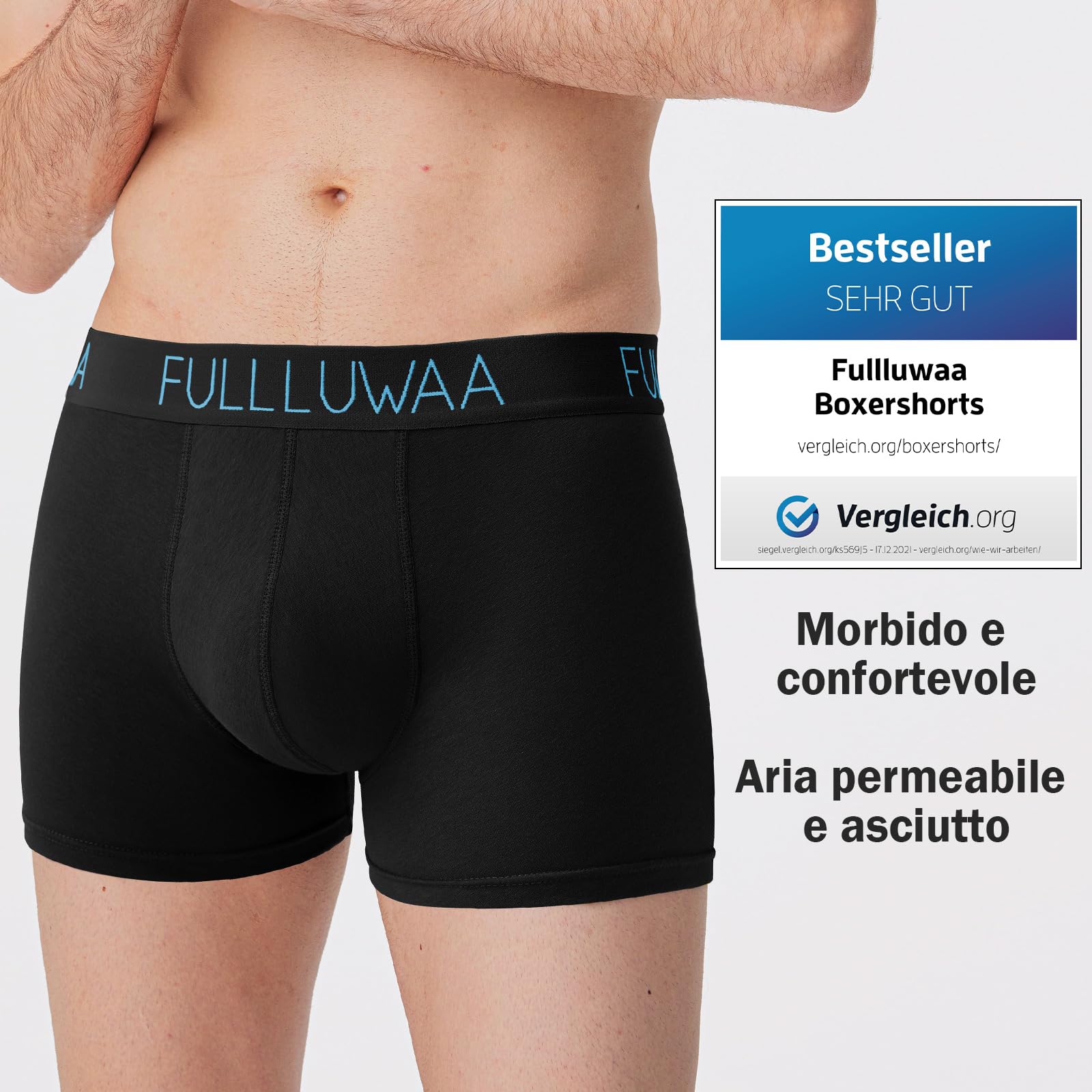 Fullluwaa Boxer Uomo (Pacco da 8) Mutande Uomo Cotone, Aderenti e Confortevoli, Elasticizzato