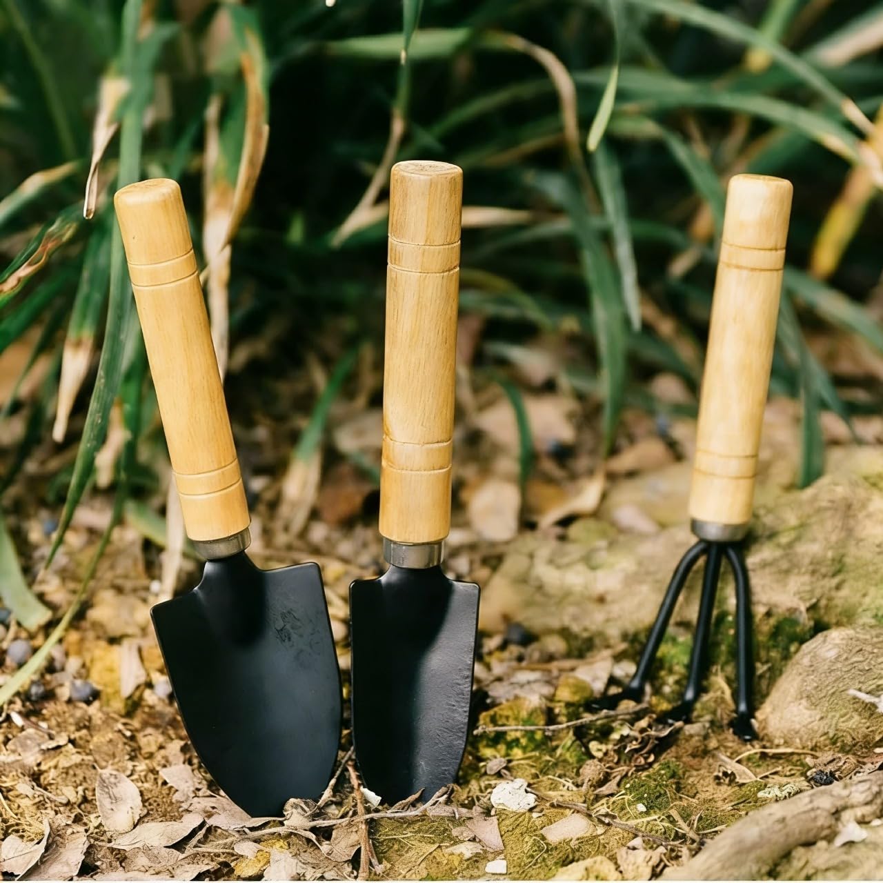 3 Stücke Mini Gartengeräte Set, Gartenschaufel Gartenwerkzeug Spaten Und Schaufel, Sukkulenten-Werkzeuge für die Pflege von Gartenpflanzen