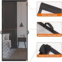 Vista 6 de MAGZO Puerta Mosquitera Colgante, Se Adapta a Puertas de 36" x 80" (Tamaño de Cortina 38'' x 81''), Malla de Fibra de Vidrio Mejorada con Barra
