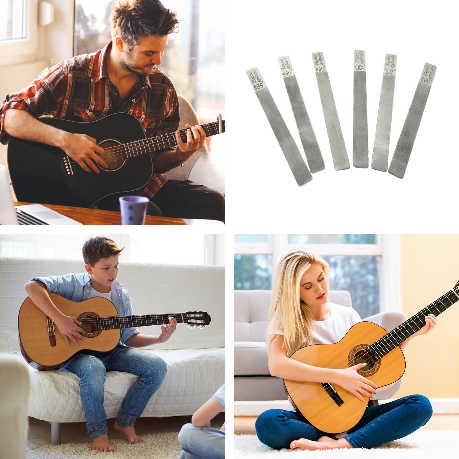 Limetta Per Tasti Chitarra 6 Pezzi Utensile Per Smerigliatura Bordi | Lima per Smussatura Tasti Per Studenti Musica Strumenti Corda Riparazione Tastiera