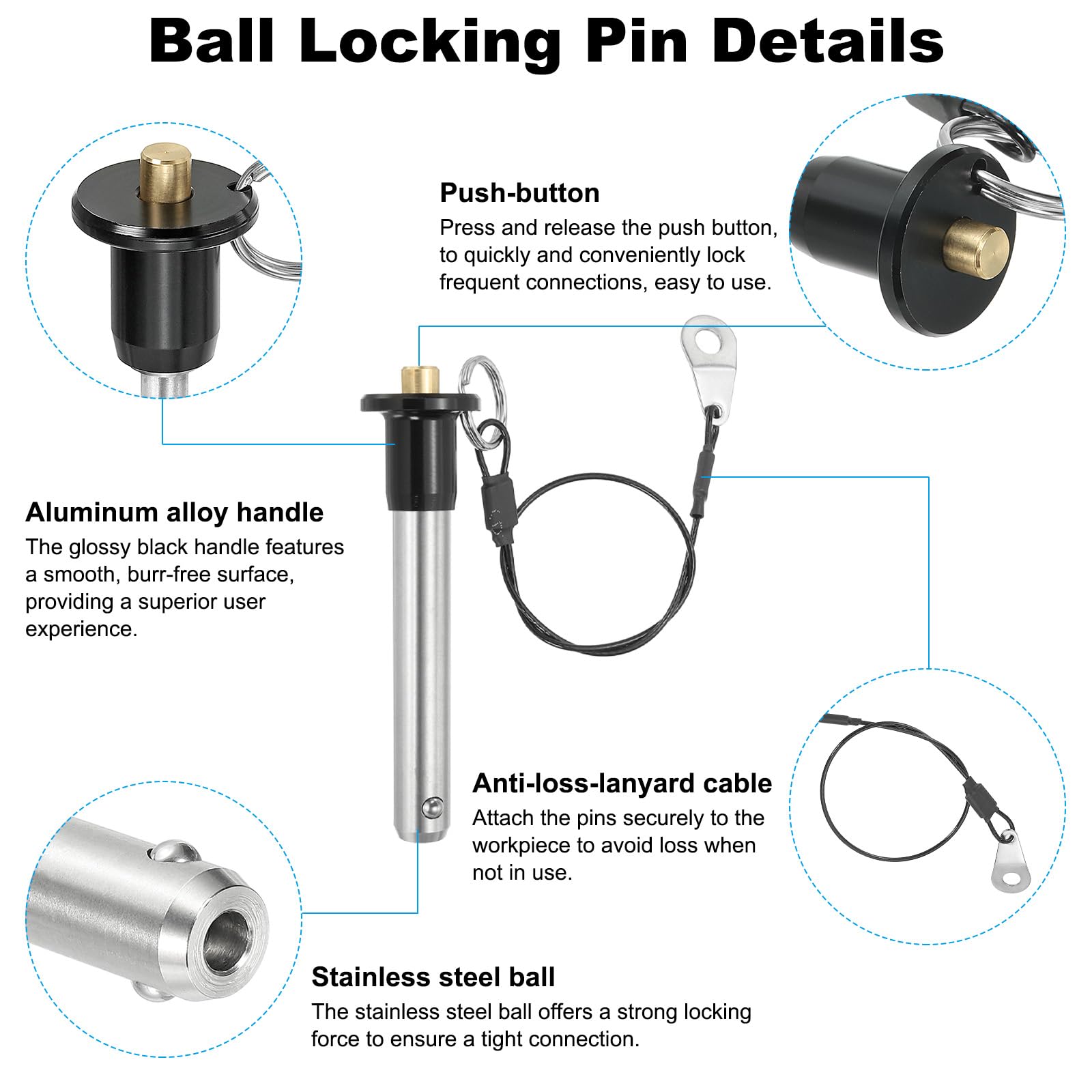 PATIKIL Quick Release Pin 0.47" x 1.97" - Image 3