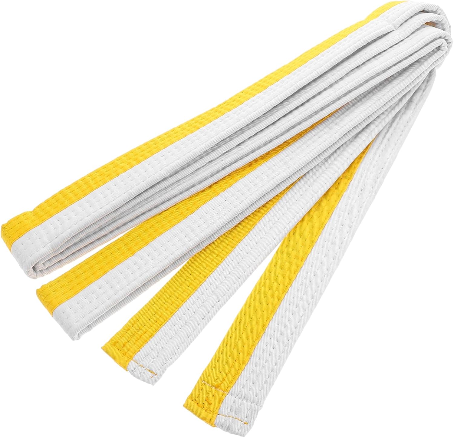 Taekwondo Judo Ranking Belt 100% Cotton Martial Arts Belt Yellow Color Adjustable Size Suitable for Boys and Girls and Adults for Training and Competitions