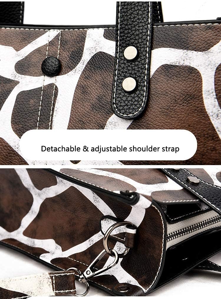 Tote Bag for Women Zebra Cows Deer Leopard Pattern Shoulder Bag Hobos Purse Large Satchel Handbag for Work Travel Shopping - Image 6