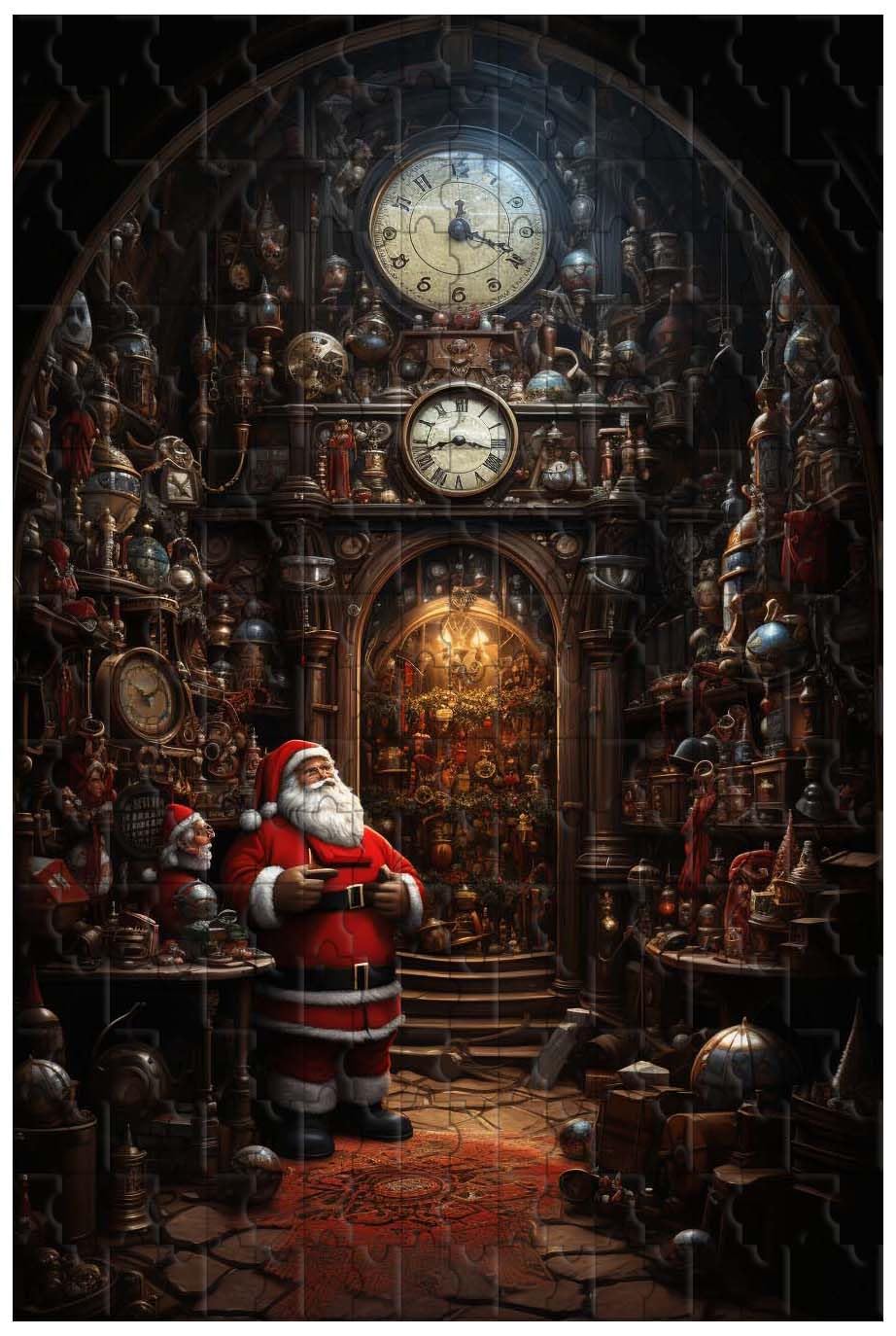 Puzzle Bottega di Babbo Natale in legno, 1 000 Pezzi