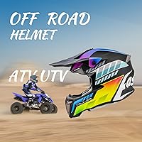 Vista 8 de Casco de motocross para adultos con gafas, guantes y máscara, hebilla de liberación rápida, visera ajustable, casco para adultos, motocross