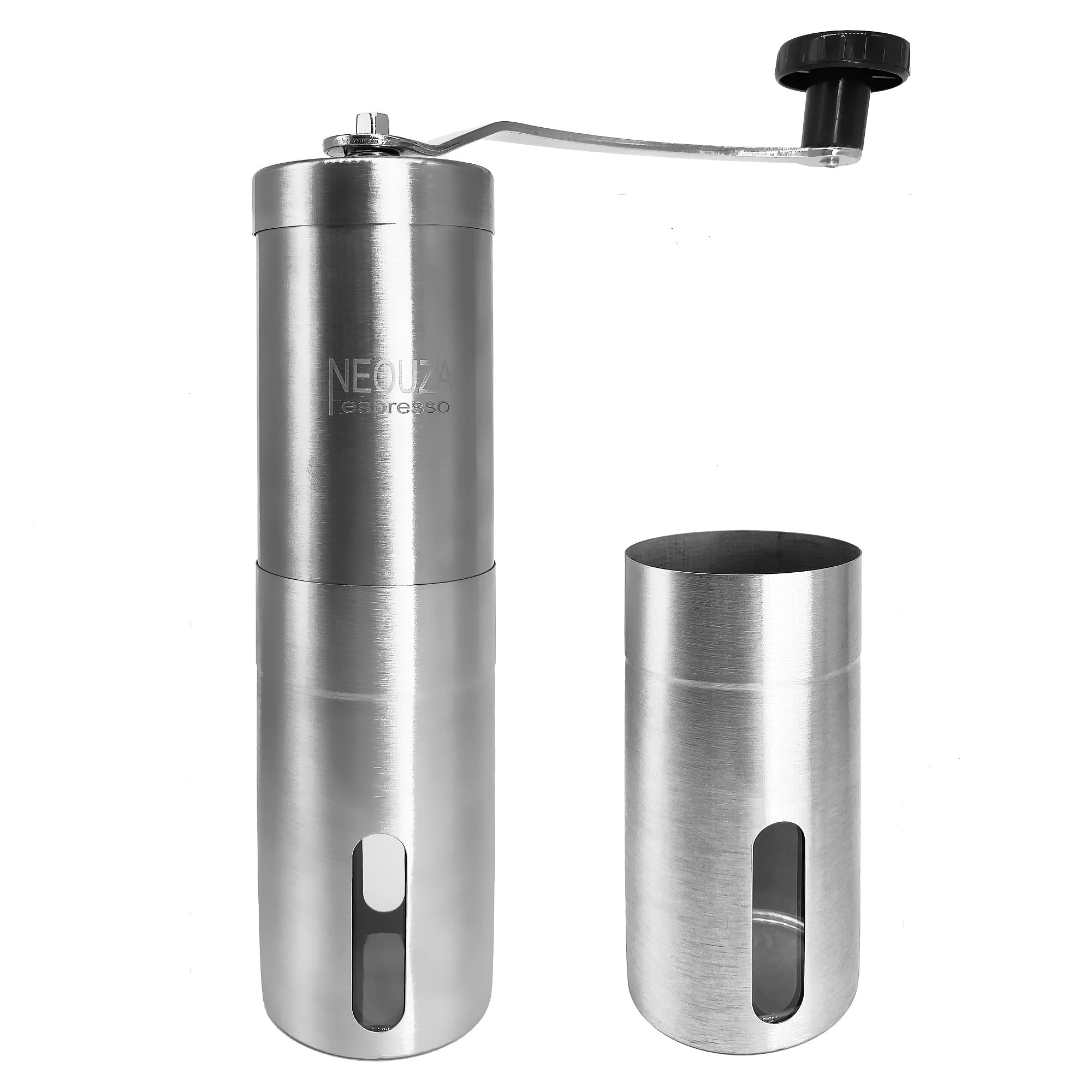 NEOUZA Stainless Steel Manual Coffee Beans Grinder Portable Conical Burr Mill