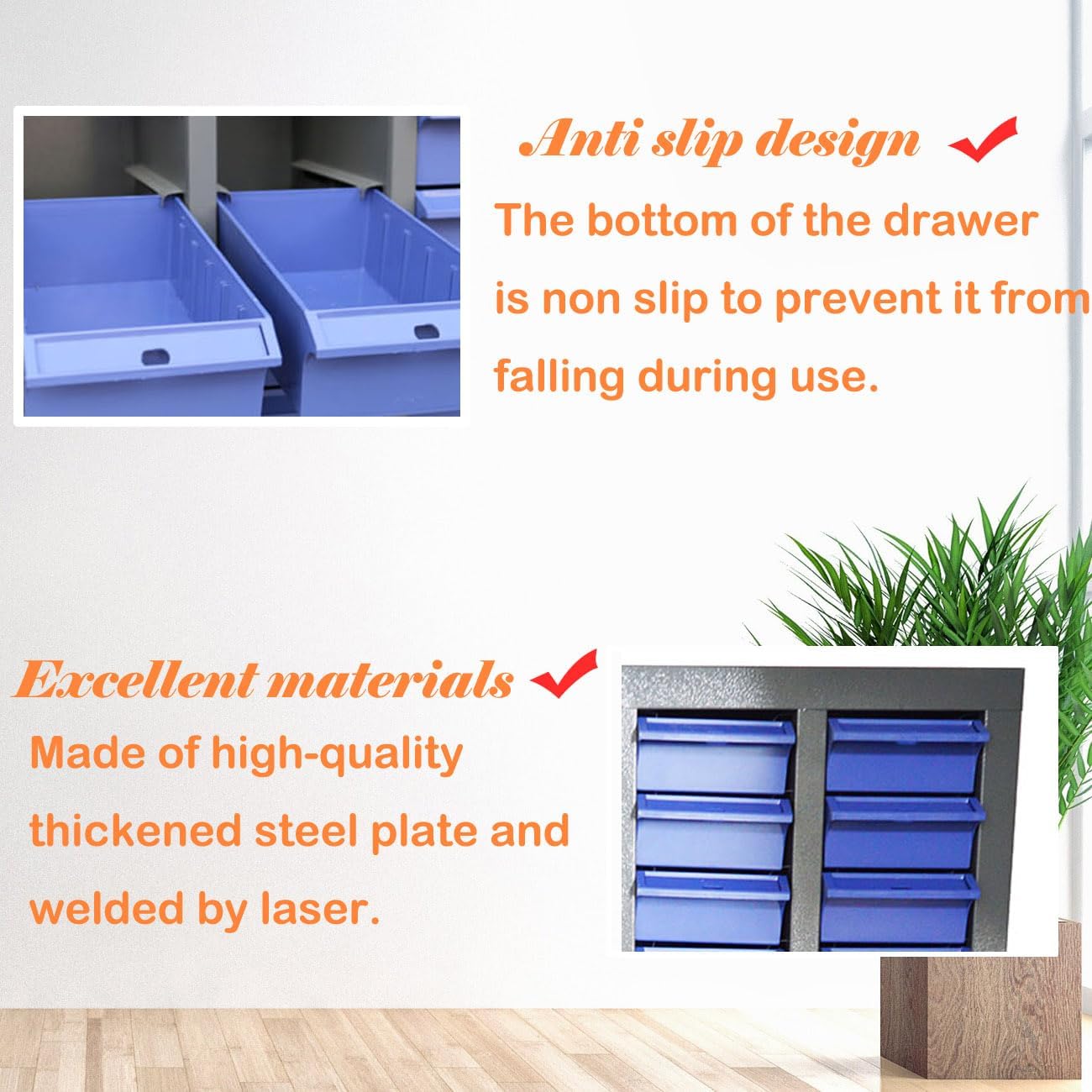 Parts Cabinet with 40 Drawers, Tool Cabinets, Parts Storage Cabinet, Drawer Parts Storage Hardware and Office Supplies