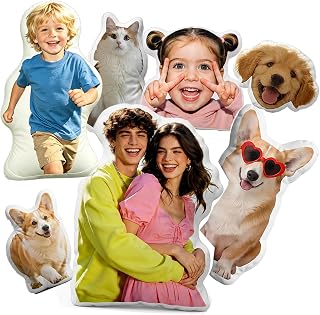 Personalisiertes kissen mit foto,Personalisiertes Haustier Hund Katze Kissen ,Individuelles Haustierkissen für Tierliebhaber ,3D Person Menschenform Kissen fotogeschenke für Freund, Freundin, Familie