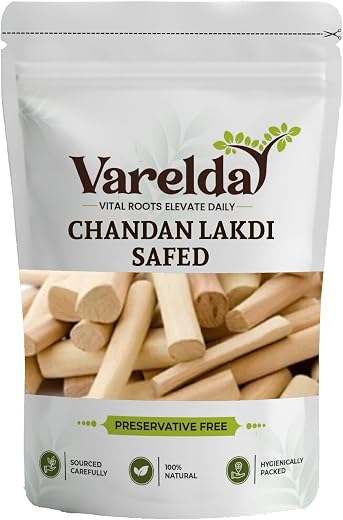 VARELDA White Chandan Lakdi - Safed Chandan Lakdi - Santalum Album(AAQ) (1000 Grams)
