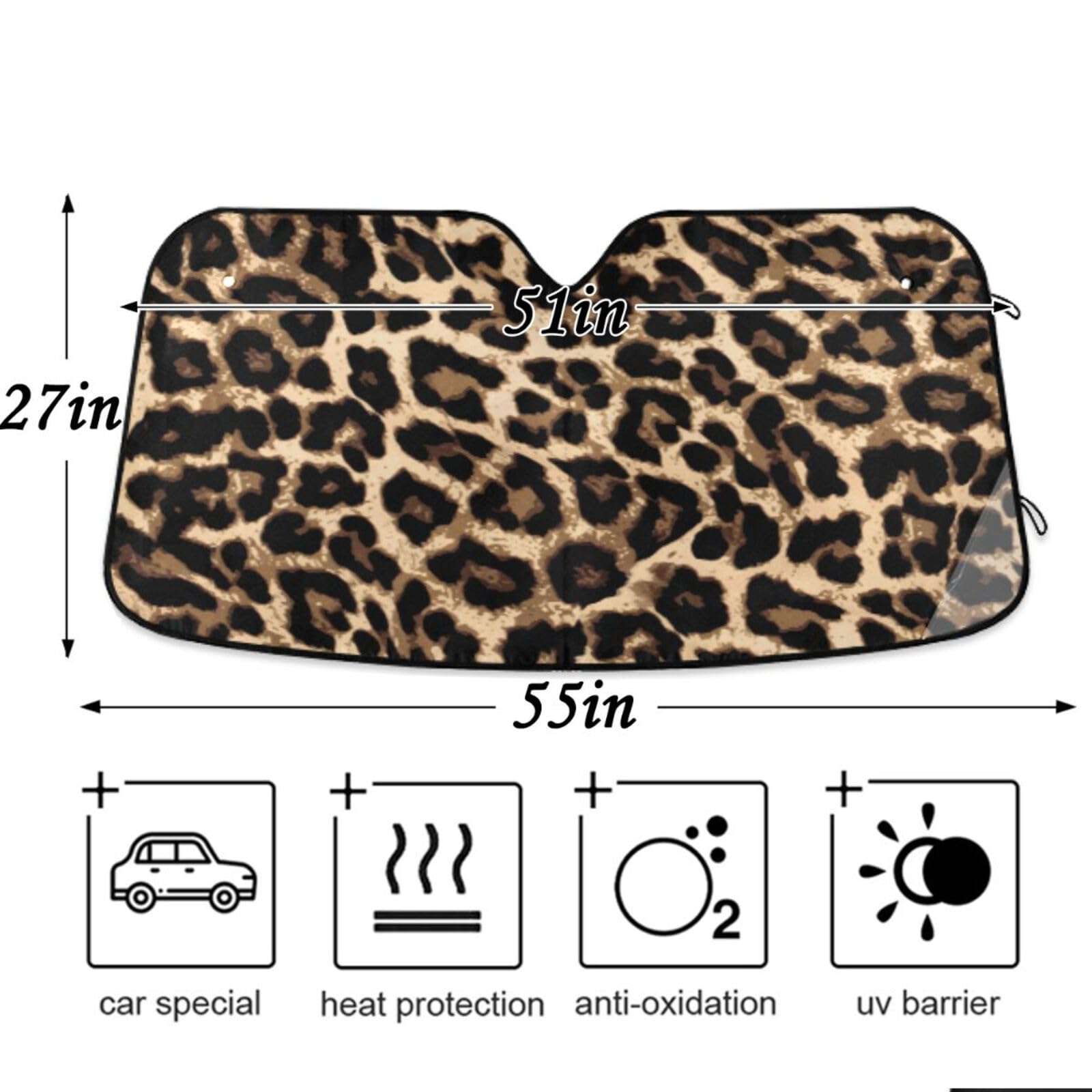 Amazon.com: Oarencol Leopard Print Car Windshield Sun Shade