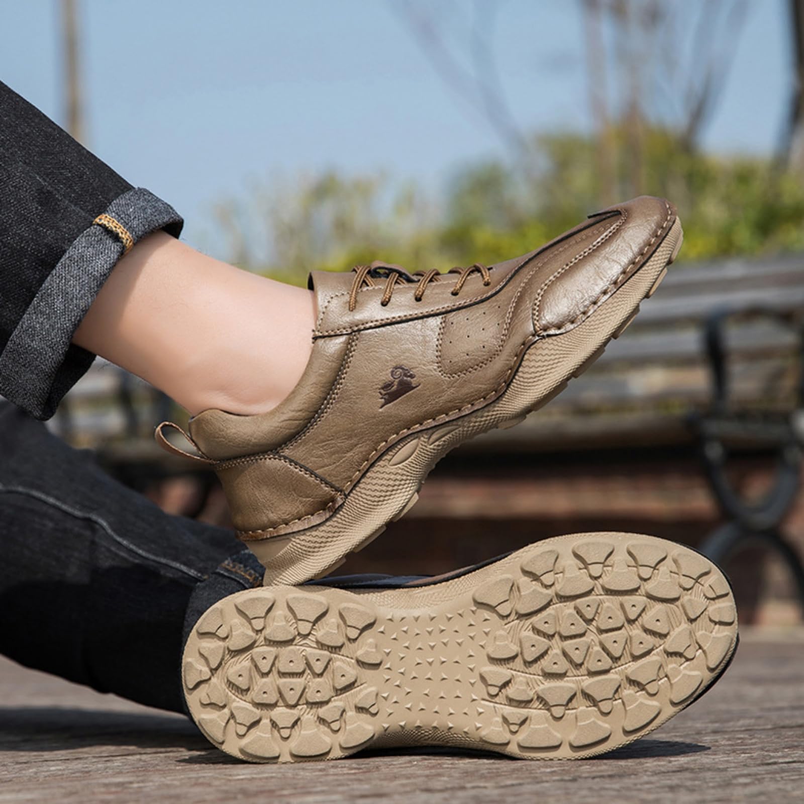 Męskie skórzane buty trekkingowe wodoodporne buty outdoorowe