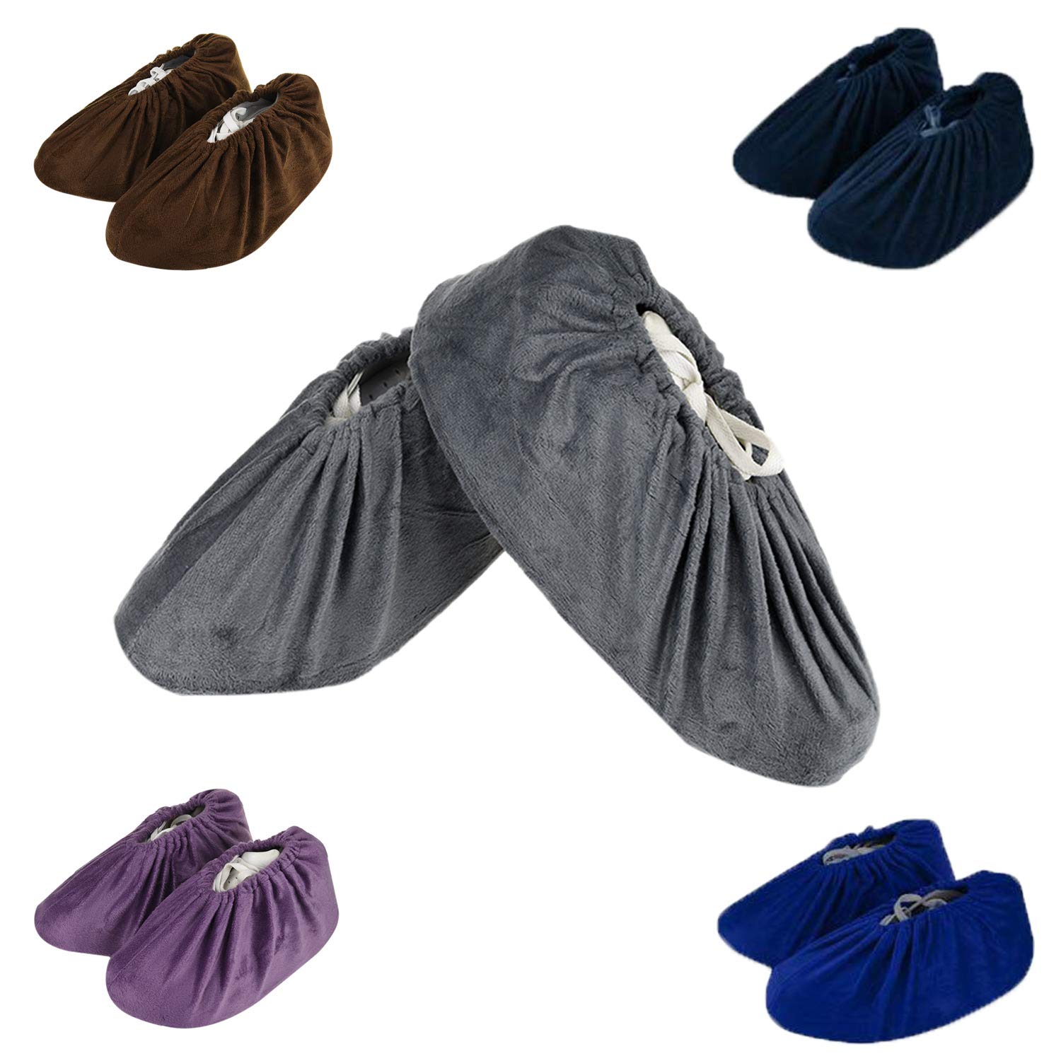 5 Pares Cubrezapatos Antideslizantes Cubiertas Reutilizable Zapatos con Franela Cubiertas de Zapatos Adecuadas para Lugares de Trabajo en Interiores Domésticos