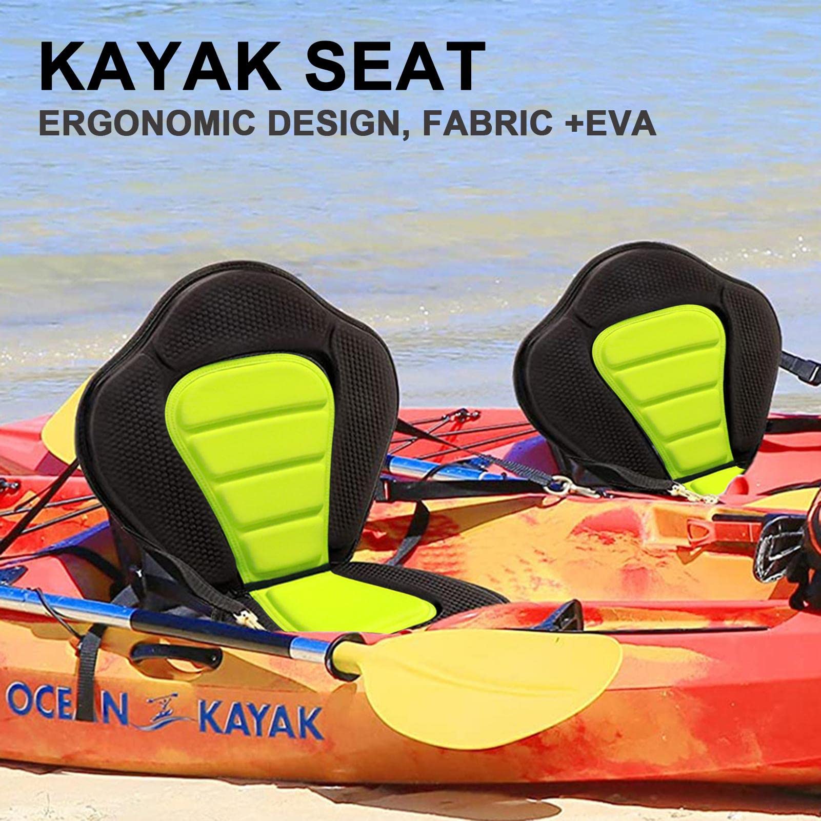 Sitzkajak Kajak Rückenlehne Kajak Sitz|Kajak-Sitz für Board Stand Up Paddle Surfboard Sitz mit Aufbewahrungstasche,Paddling Paddelboards Gepolsterte Sitz,Kanusitz mit hoher Rückenlehne