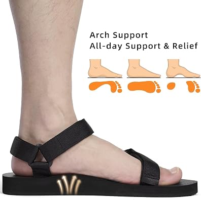 Men's Water Sandals Arch Support Hiking Sport Sandal Beach Outdoor Athletic Summer Shoes