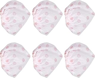 Uadme 100 fundas desechables no tejidas para micrófono, color blanco con punto rojo, actuaciones escénicas, KTV, accesorios de micrófono de entrevista, protección de micrófono