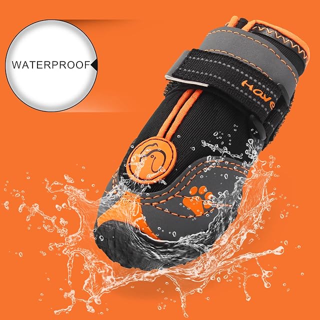 Foto 3 de 7 de 4PCS Botas Protectoras para Perros, Zapatos Impermeables Con Correas Ajustables