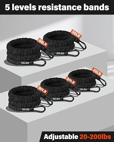 Miniatura 4 de Resistance Bands, Exercise Bands, Resistance Bands for Working Out, Pull Up Assistance Bands, Work Out Bands with Handles for Men and Women Fitness,