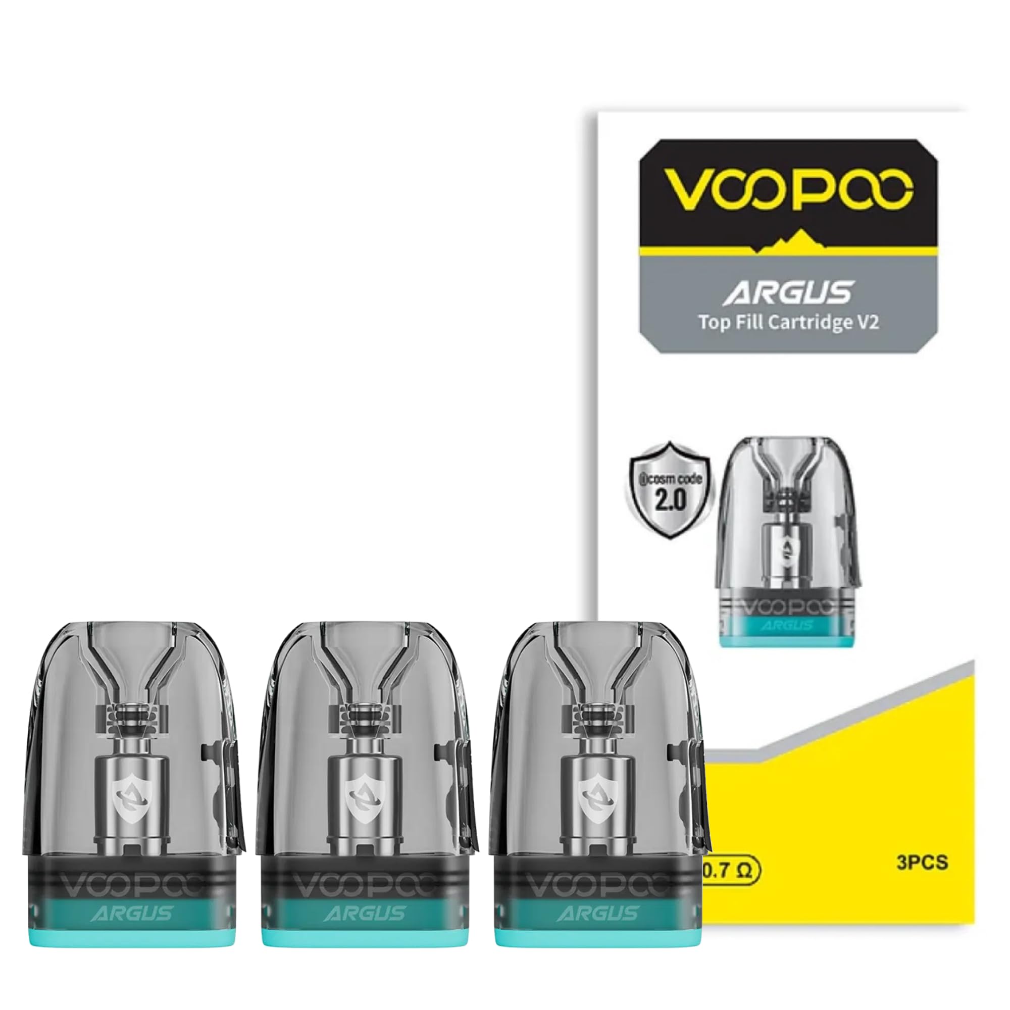 Voopoo Argus V2 Pods (0.7 ohm XL) Top Fill Argus Pods, for VOOPOO Argus G3, Voopoo  ARGUS G2 P2, Vape Pods No Nicotine 2ml Refillable Cartridge Compatible with Argus  Pod Series: Amazon.co.uk: